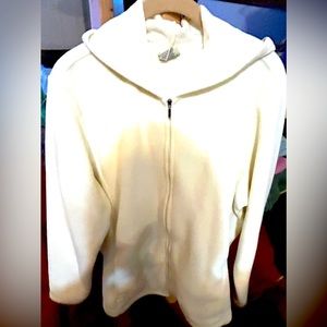 LL BEAN WOMENS White Size 2XL Fleece Jacket